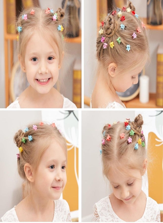 Magrido 128 PCS Mini Hair Claw Clips for Baby Girls | Cute Flower & Star Hair Clips Set | Small Non-Slip Hair Accessories for Kids, Toddlers, School Girls & Teens | Multicolor - Image 3