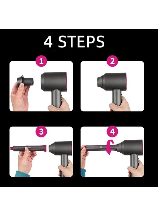 Chuancheng زوج من أنبوب تجعيد الشعر الطويل بقطر 1.2 بوصة/30 مم متوافق مع أدوات الشعر لملحقات دايسون إير راب، محولات مكواة تجعيد الشعر (النماذج الطويلة) - Image 2