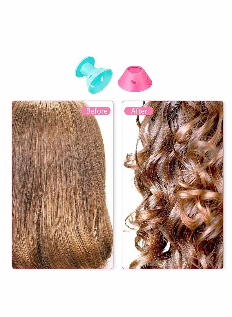 20 Packs Magic Hair Rollers, No Clip Heat Silicone Curlers Style Accessories. Damage to Hair, Easy Styling Sleep In Creative DIY Tools (10 Blue, 10 Pink) - Image 4
