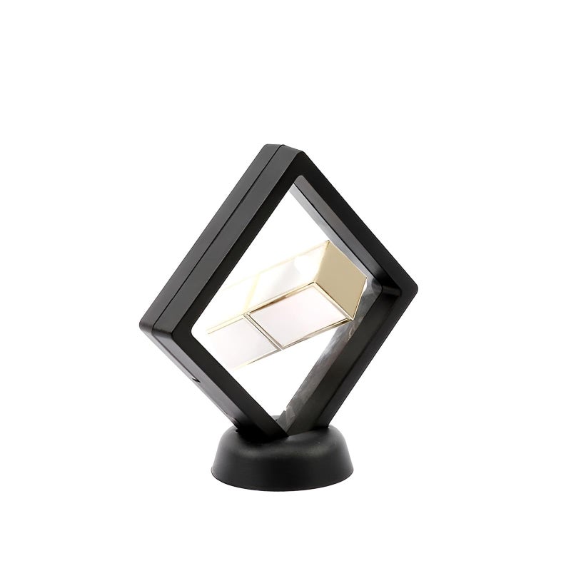 Frame - An innovative 3D floating box 9x9x2 cm designed to display coins, award medals, gemstone jewelry and small decorative accessories. Color is random (2pcs with base) - Image 1