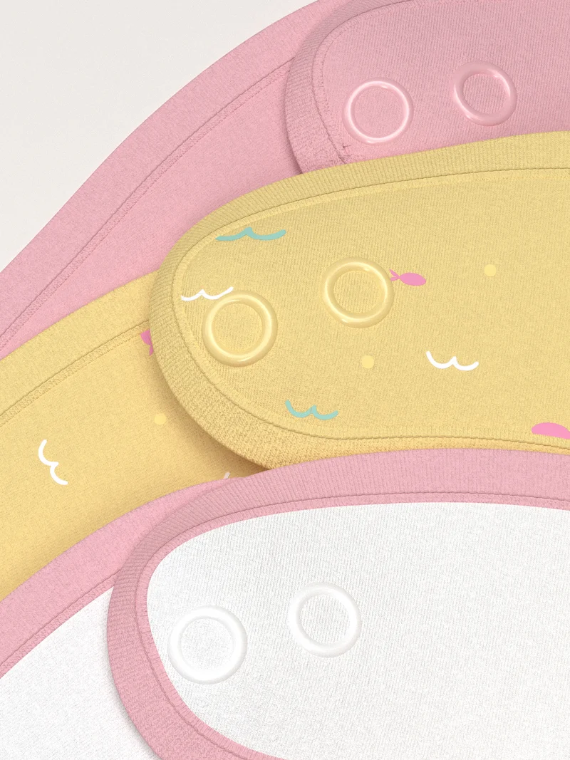 Nautinati Nautinati Infants' Cotton Pack of 3 Ocean Print Bib