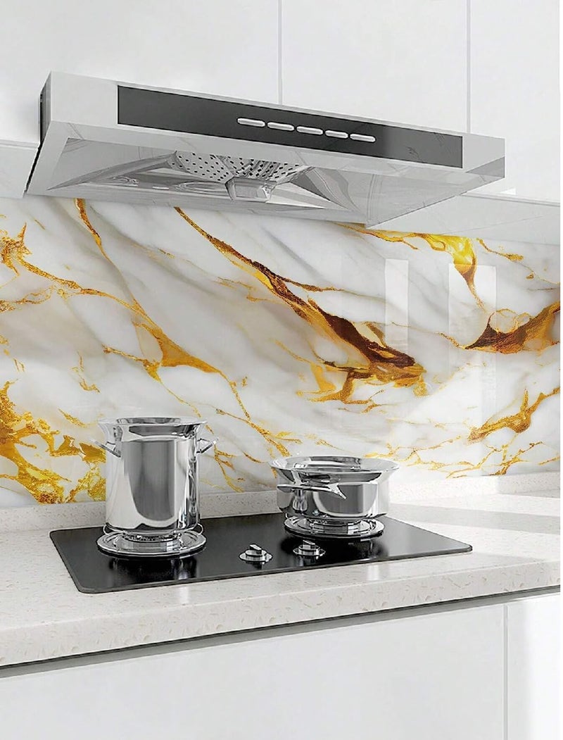 REXOTEX Vinyl Marble Countertop Contact Paper Waterproof Peel and Stick Wallpaper for Bathroom Look Vinyl Wall Paper, Solid (60 * 200 CM) (White Gold) - Image 3