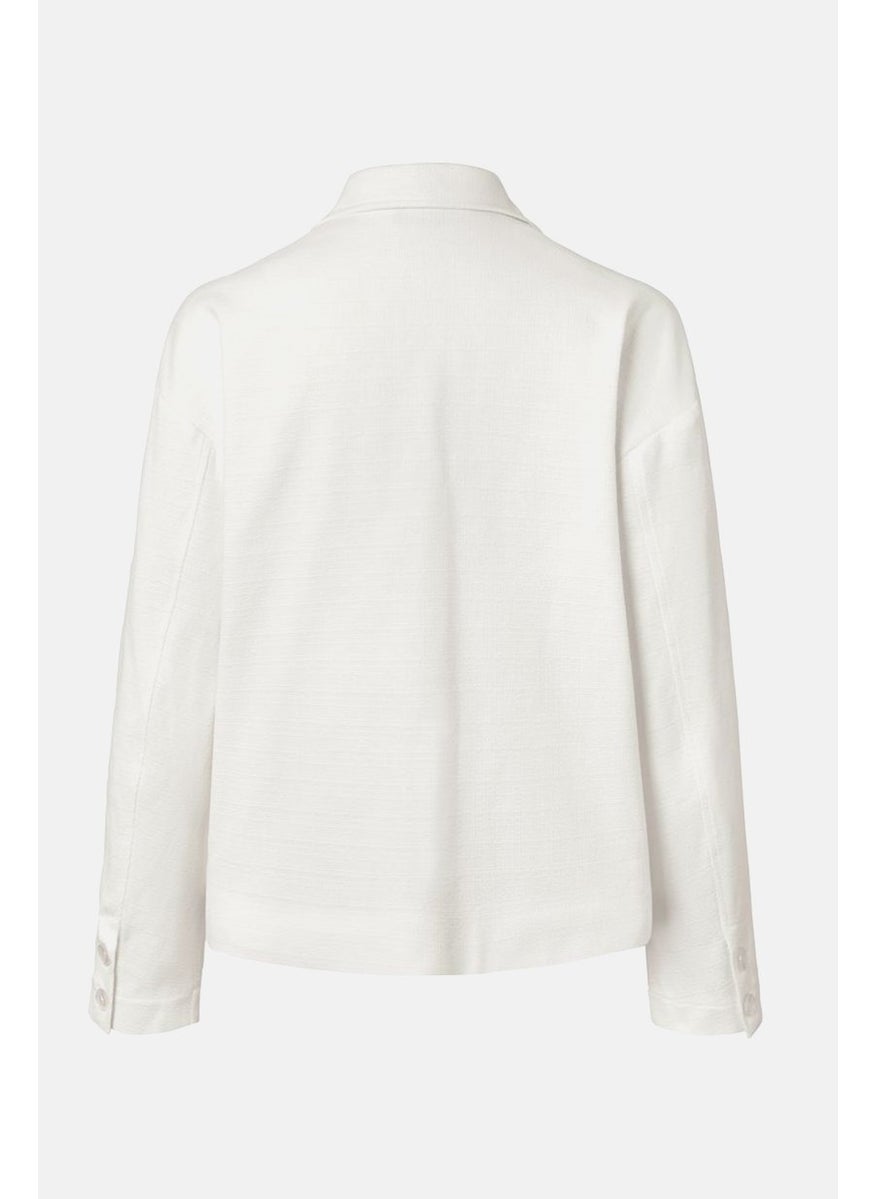Tchibo - Women Textured Long Sleeve Jacket, White - Image 1