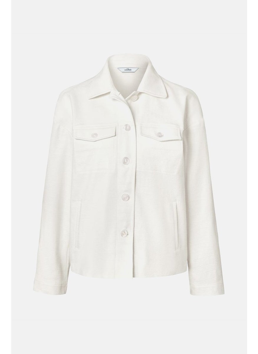 Tchibo - Women Textured Long Sleeve Jacket, White - Image 1