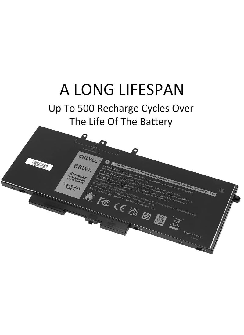 Generic 7.6V 68WH GJKNX 93FTF Laptop Battery for Dell Latitude 5280 5288 5290 5480 5488 5490 5491 5495 5580 5590 Precision 15 3520 3530 Mobile Workspace GD1JP DY9NT 83XPC 4YFVG VG93N NY5PG WFWKK  - Image 3