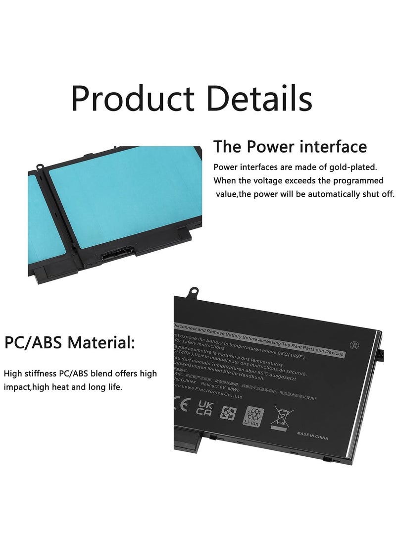 Generic 7.6V 68WH GJKNX 93FTF Laptop Battery for Dell Latitude 5280 5288 5290 5480 5488 5490 5491 5495 5580 5590 Precision 15 3520 3530 Mobile Workspace GD1JP DY9NT 83XPC 4YFVG VG93N NY5PG WFWKK  - Image 5
