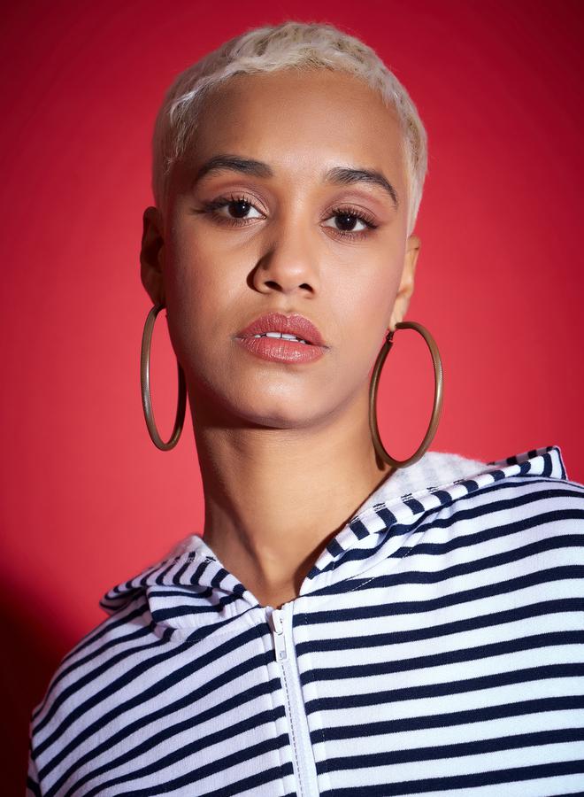 SASSAFRAS Striped Fleece Hooded Jacket with Contrast Hem - Image 4