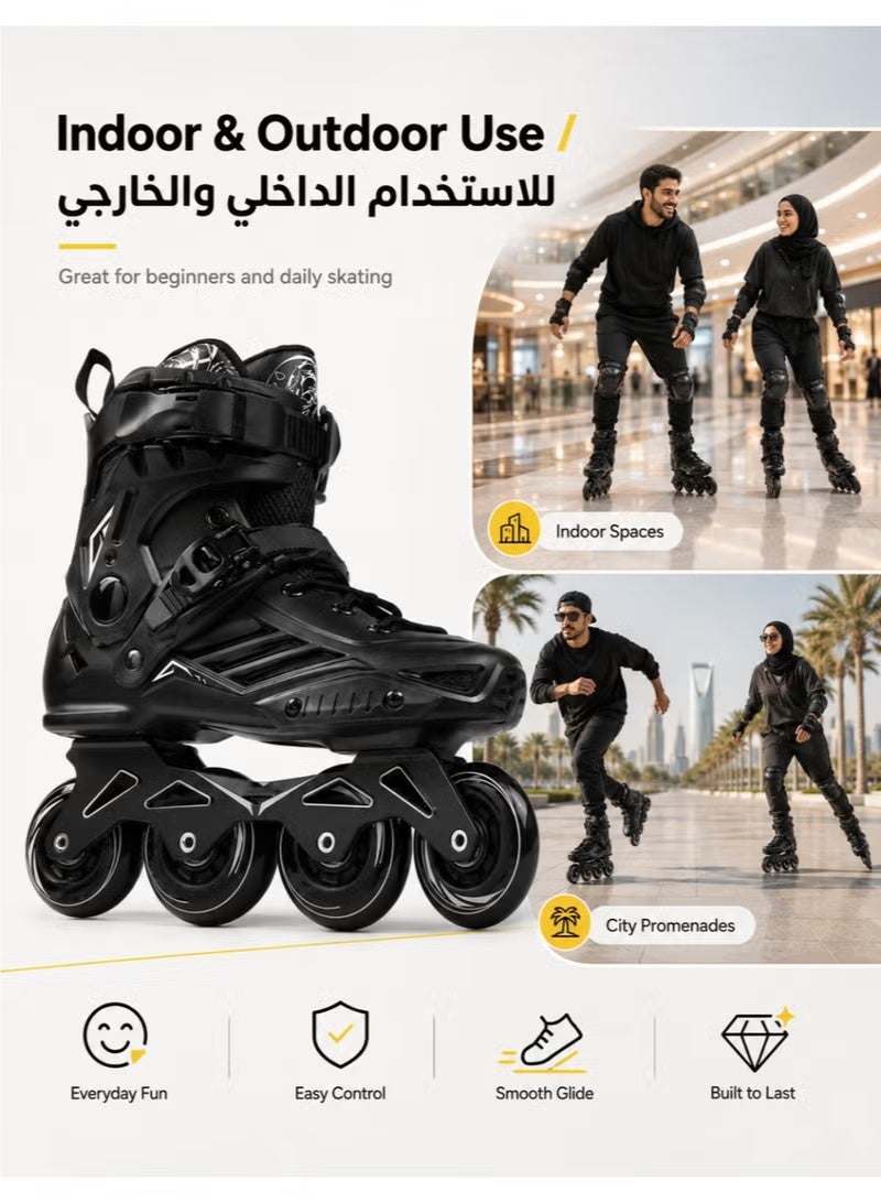 RUIYADA Inline Skates for Adults Men & Women, Inline Roller Skates with Ankle Support, Adjustable Buckle Strap & Comfortable Soft Boot, Outdoor Fitness Skates for Street Skating & Recreational Use, Size 41 - Image 2