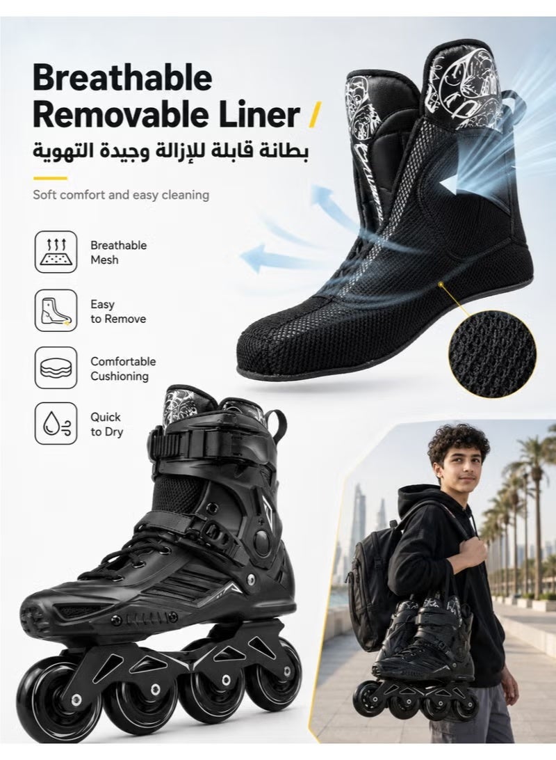 RUIYADA Inline Skates for Adults Men & Women, Inline Roller Skates with Ankle Support, Adjustable Buckle Strap & Comfortable Soft Boot, Outdoor Fitness Skates for Street Skating & Recreational Use, Size 41 - Image 5