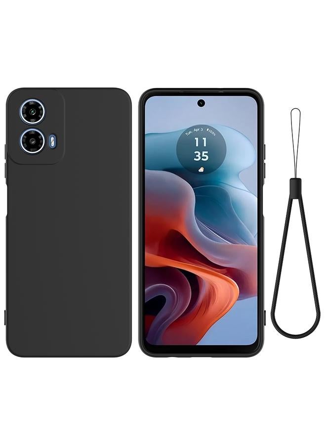 Zaboon For Motorola Moto G45 Pure Color Liquid Silicone Shockproof Phone Case(Black)