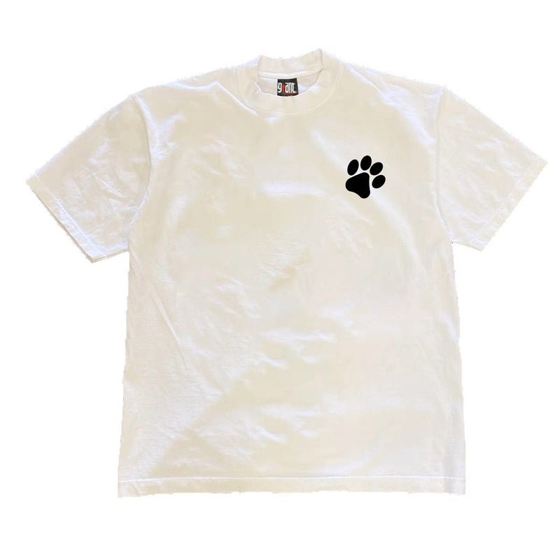 Simple Cat and Dog Paw Print Cotton T-Shirt, Loose Fit, Short Sleeve - Image 5