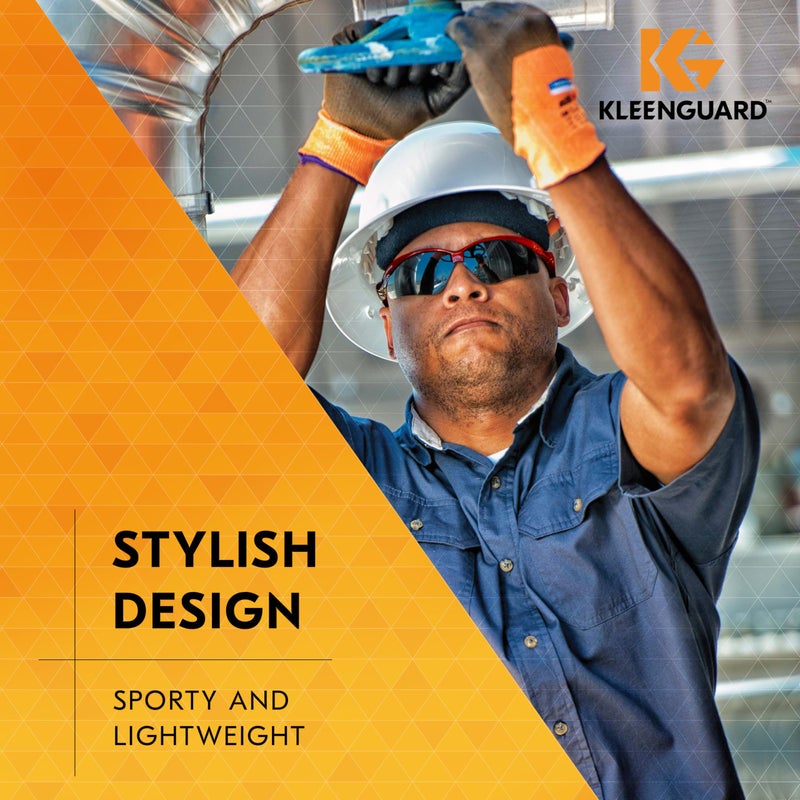 KleenGuard V30 Nemesis Safety Glasses (22611), Smoke Anti-Fog Lens, Red Frame, 12 Pairs / Case - Image 5