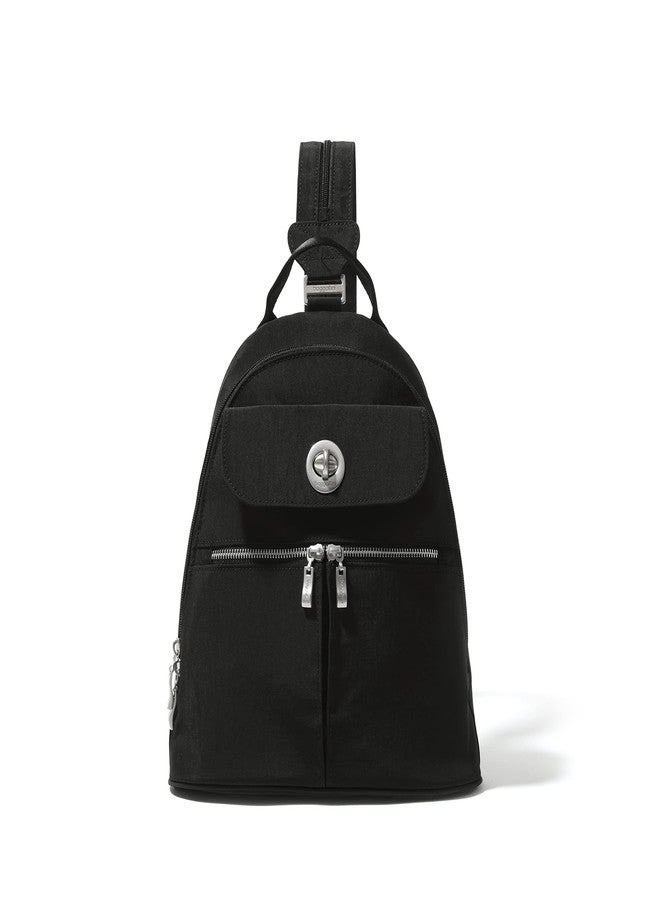 Baggallini Naples Convertible Backpack - Travel Sling Crossbody - 12" Nylon Handbag w/RFID & Padded Tablet Sleeve - Image 1