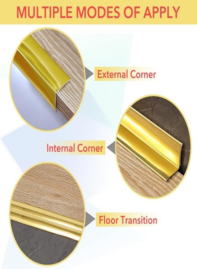SGABANI 3 Meter Wall Molding Trim - Flexible PVC Wall Molding Trim & Corner Guards & Caulk Strip, Apply in Table Edge Door Frame Baseboard for Protection and Decoration Pack of 3 (Gold) - Image 2