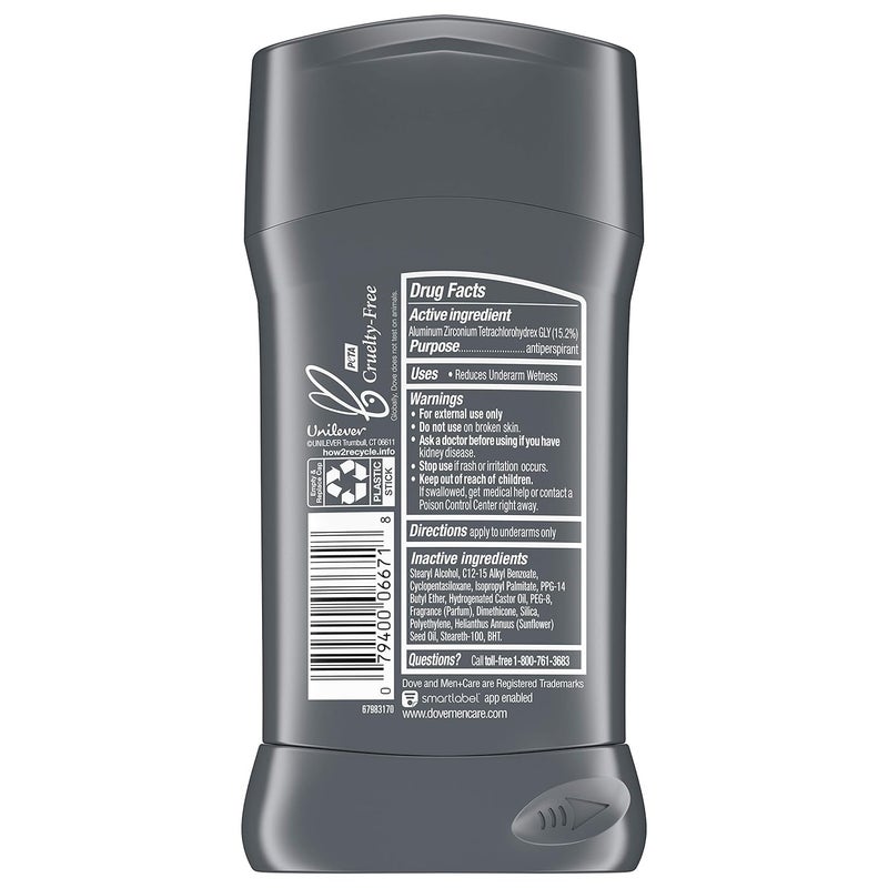 Dove Men + Care Antiperspirant - Clean Comfort - Non-Irritant - Net Wt. 2.7 OZ (76 g) Per Stick - Pack of 3 Sticks - Image 2