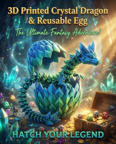 Tangting phoenix Easter Basket Stuffer 3D Printed Dragon Egg that Hatches Poseable BlueGreen Dragon Reusable Treasure Chest Fidget Gift for Kids 310 Collectors Fantasy Lovers BlueGreen - Image 5