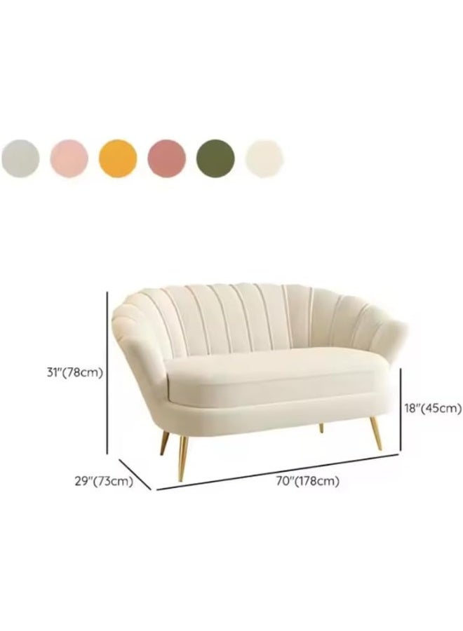 Poppins Home Modern Royal Velvet Petal Sofa Set â€“ Luxury 2-Seater or 3-Seater Couch for Living Room, Home, or Office Comfort (Army Green, 2-Seater)  - Image 2