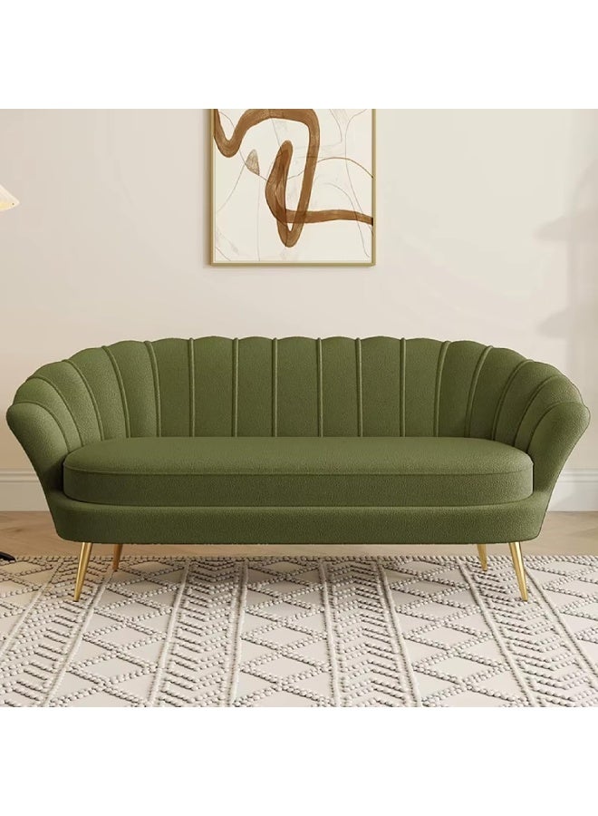Poppins Home Modern Royal Velvet Petal Sofa Set â€“ Luxury 2-Seater or 3-Seater Couch for Living Room, Home, or Office Comfort (Army Green, 2-Seater)  - Image 1