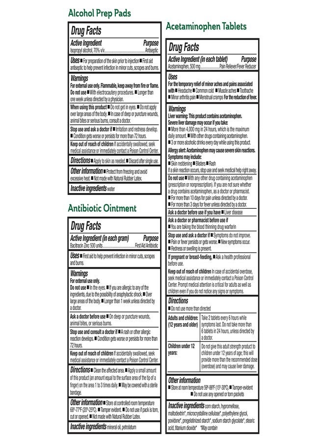 Curad Compact First Aid Kit with Over-The-Counter Medicine, Flex-Fabric and Butterfly Bandages, Antibiotic Ointment, Cleansing Towelettes, Alcohol Prep Pads, Acetaminophen, Carry Case, 80 Count - Image 5