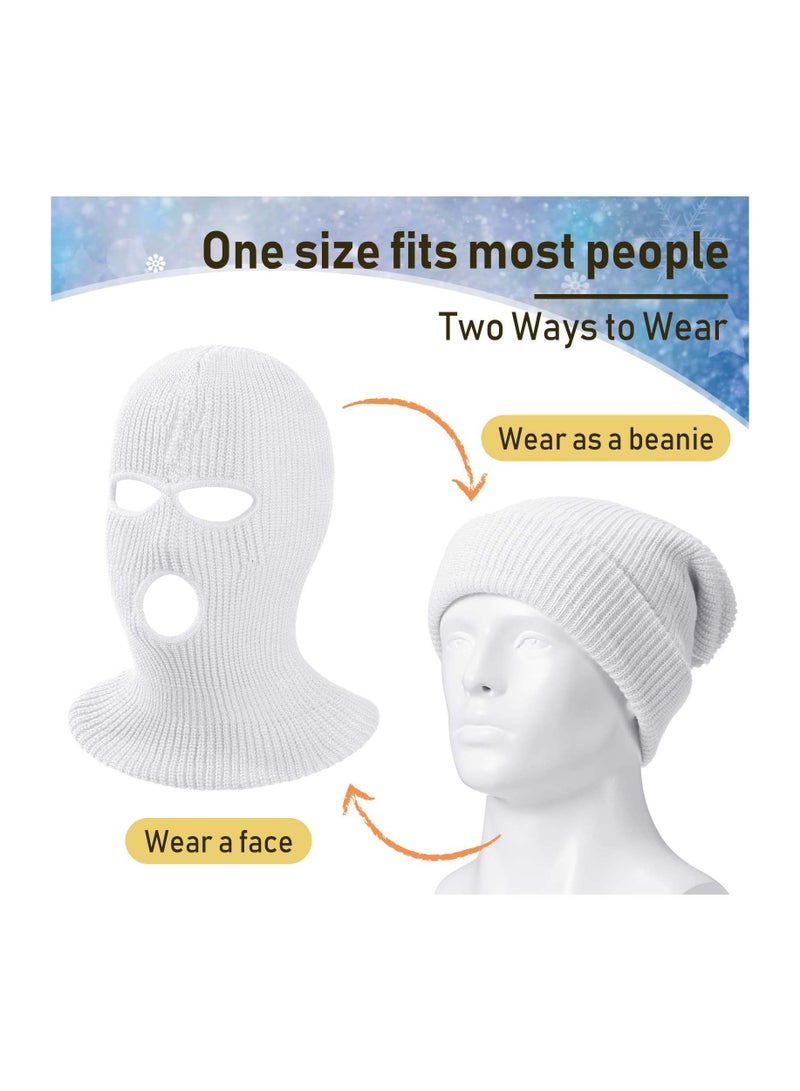 SYOSI 3-Hole Full Face Cover Winter Outdoor Sport Knitted Face Cover Ski Adult Balaclava Headwrap Full Face Mask Motorcycle Cycling Snowboard Gear for Outdoor Sports for Men Women - Image 4