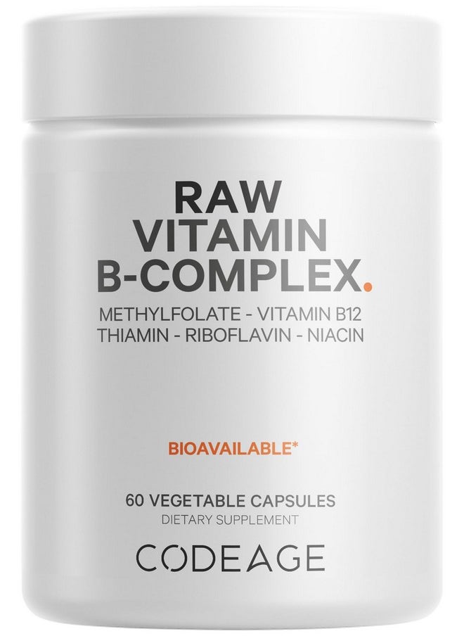 Codeage Codeage Raw Vitamin B-Complex Supplement - Essential B Vitamins with Probiotics, Digestive Enzymes, Fruits & Vegetables - 2-Month Supply - Methylfolate - Biotin - Vitamin B12 - Non-GMO - 60 Capsules  - Image 1