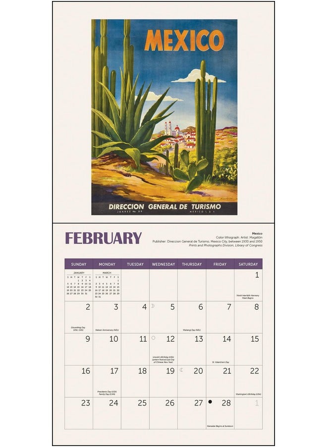 Ziga Media Travel The World Mini Wall Calendar 2025, 7" X 7"  - Image 2