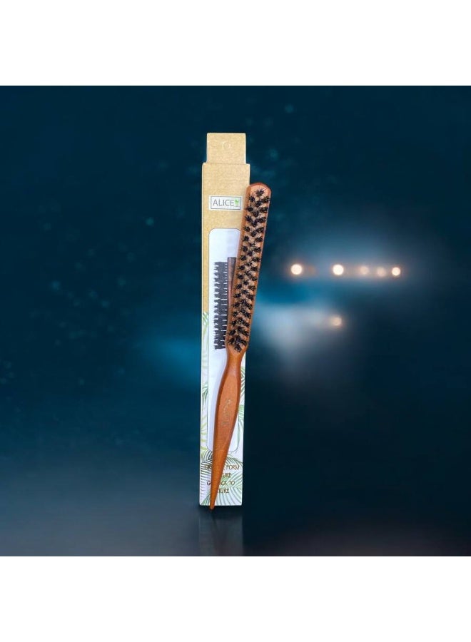 ALICE Baby Hair Brush for Styling and Frizz Control with Wooden Comb for Detangling, Reducing Breakage, and Maintaining Hold and Shine - Image 2