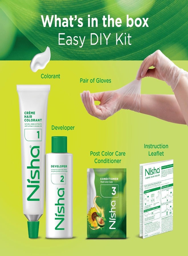 نيشا صبغة شعر نيشا كريم، صبغة شعر دائمة باللون البني الداكن، ناعمة ولامعة، تغطية كاملة للشعر الأبيض، لون غني ومشرق يدوم طويلاً، صبغة شعر فائقة النعومة واللمعان (عبوة واحدة) - Image 3