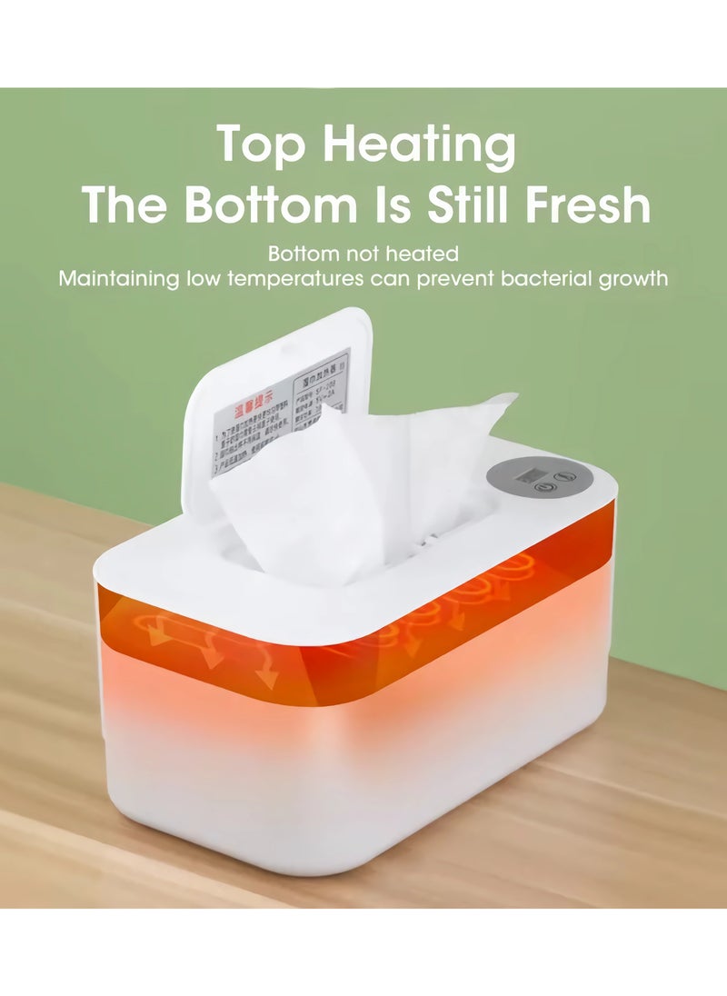 unikbebe - Baby Wipe Warmer with LED Temperature Display & Night Light, USB Powered with Smart Thermostat Temperature Control Button, Portable Wet Wipes Dispenser for Baby Wipes & Tissues, Smart Thermostat,  Silent & Moisturizing, Heat Preservation, Large Capacity for Home & Travel, White with Smart Mode - Image 1