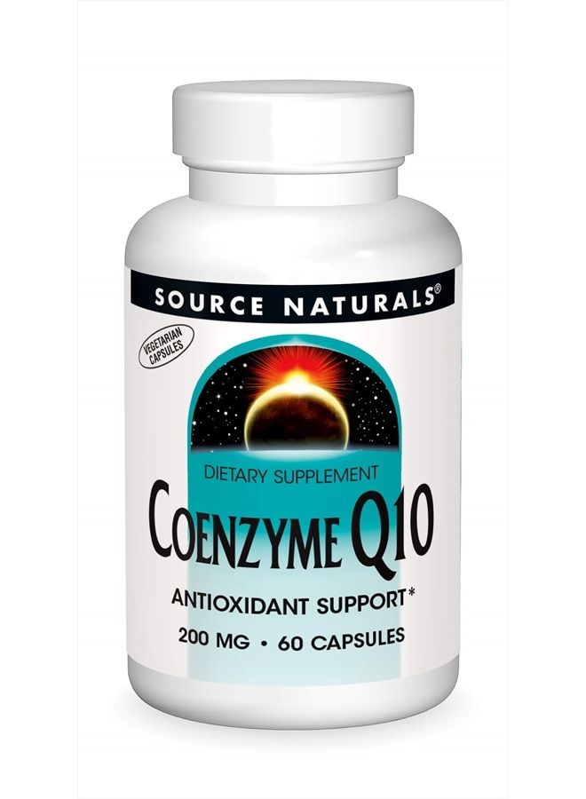 Source Naturals Source Natural Coenzyme Q10 Antioxidant Support 200 mg For Heart, Brain, Immunity, & Liver Support - 60 VEGETARIAN Capsules - Image 1