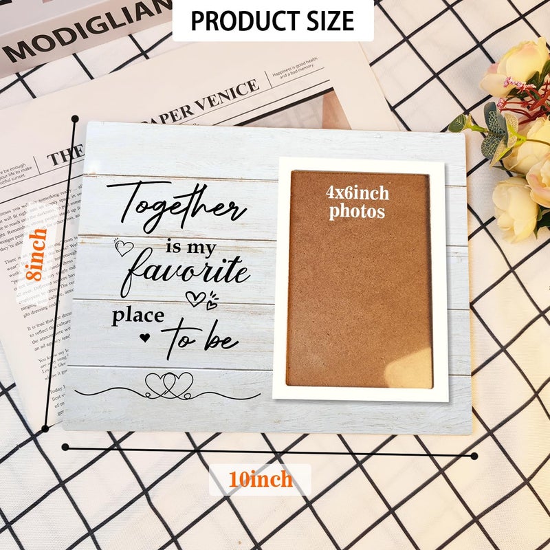 KLYTINK Couple Picture Frames, Love Picture Frames, Engagement Photo Frame, Marriage License Frame, Wedding Picture Frame for Couples, Together is My Favorite Place to Be, Unique Gifts for Valentine's Day 4 x 6Inch Photo - Image 2