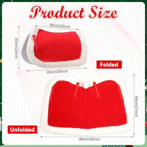 Abbylike Christmas Horse Saddle Pad Red Saddle Pad Santa Saddle Pad with Faux Fur Trim for Horses Under Saddle Dressage Jumping Training - Image 3