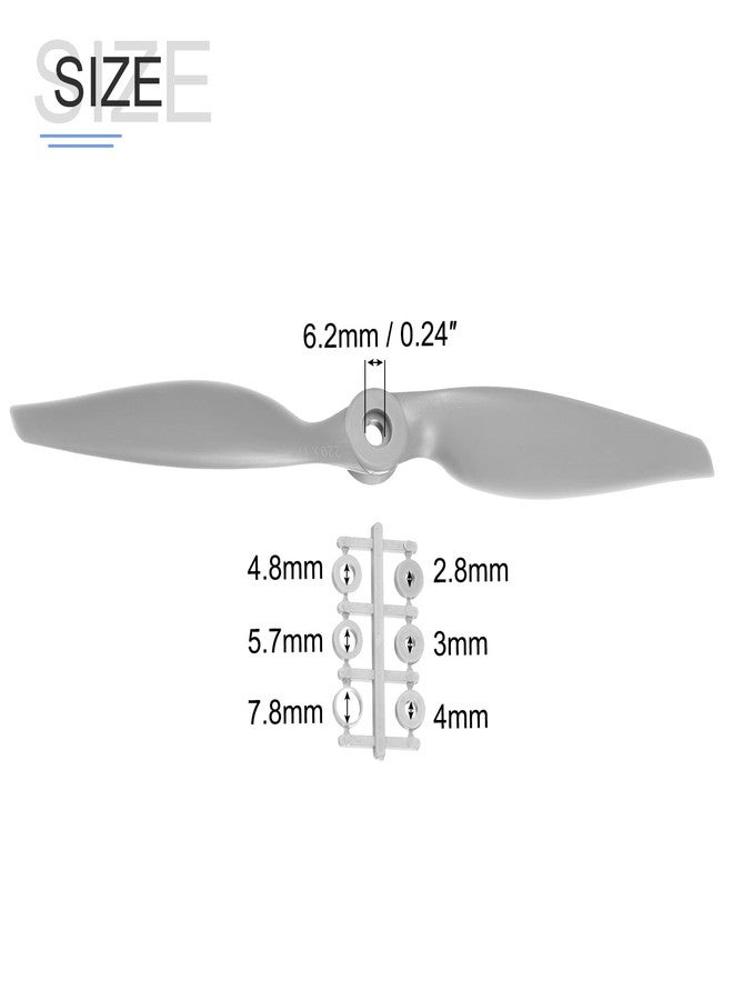 MECCANIXITY 5Pcs 9x4.5 Inch Propeller RC Propellers 2-Vane Blades Props Gray with Adapter Rings for RC Airplane Aircraft Prop Replacement - Image 2
