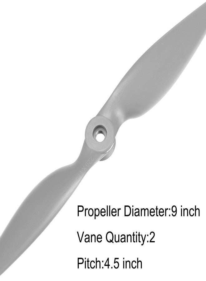 MECCANIXITY 5Pcs 9x4.5 Inch Propeller RC Propellers 2-Vane Blades Props Gray with Adapter Rings for RC Airplane Aircraft Prop Replacement - Image 5