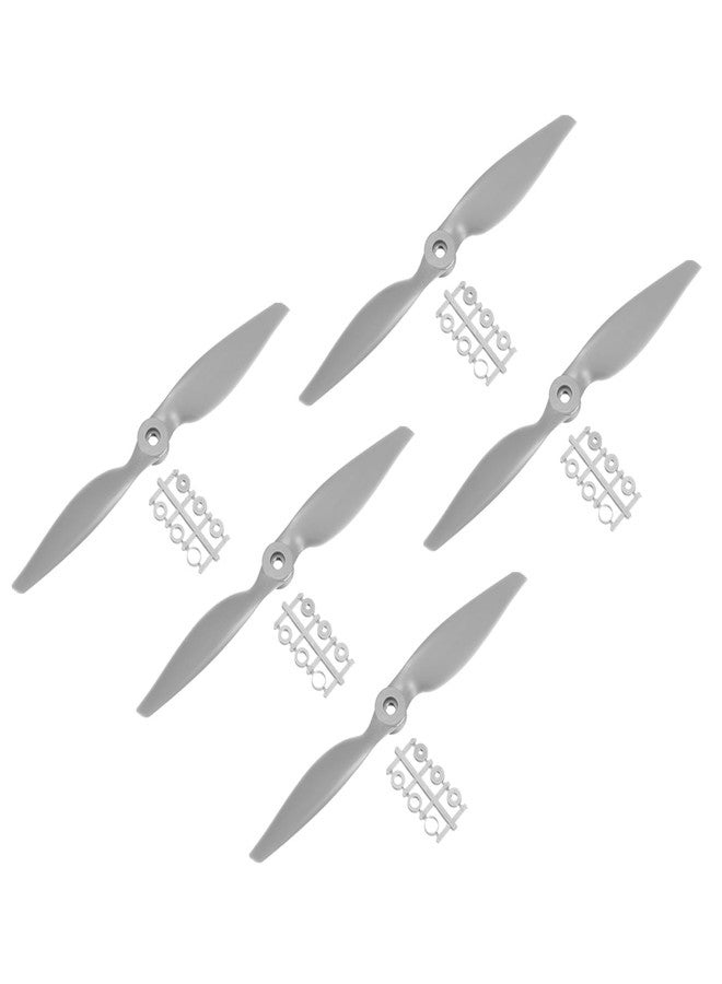MECCANIXITY 5Pcs 9x4.5 Inch Propeller RC Propellers 2-Vane Blades Props Gray with Adapter Rings for RC Airplane Aircraft Prop Replacement - Image 1