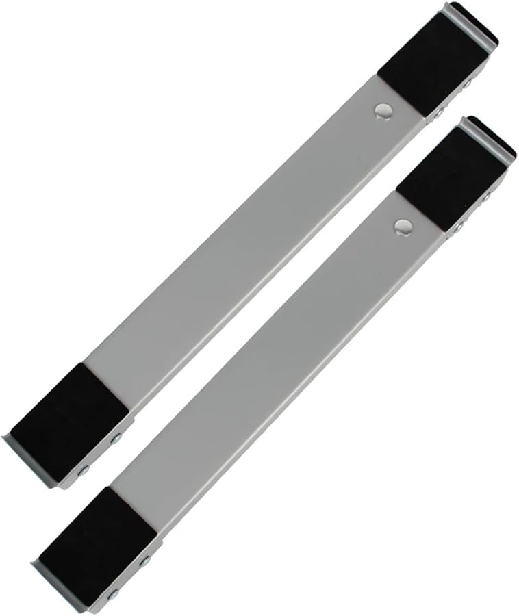 Universal Adjustable Mobile Roller Bracket Stand For Dryer Washing Machine Refrigerator 2pcs Silver - Image 1