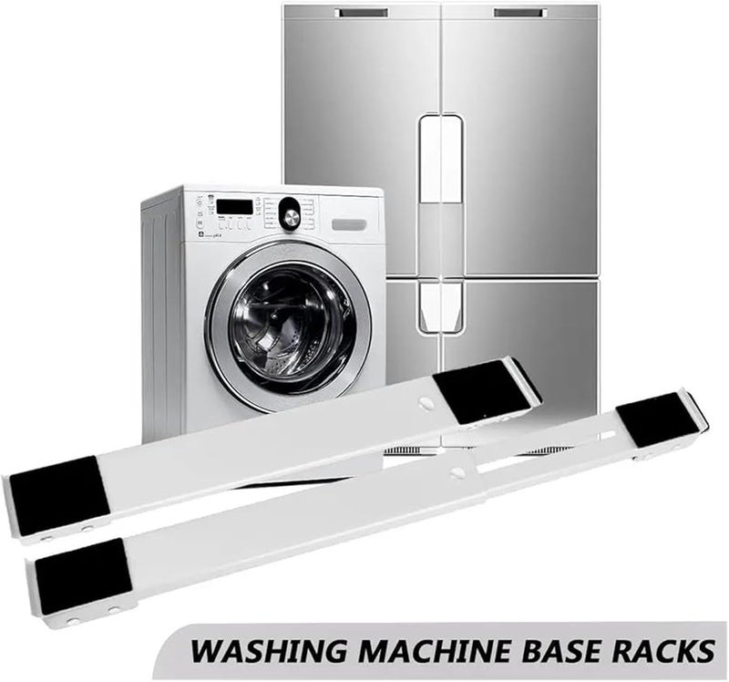 Universal Adjustable Mobile Roller Bracket Stand For Dryer Washing Machine Refrigerator 2pcs Silver - Image 3