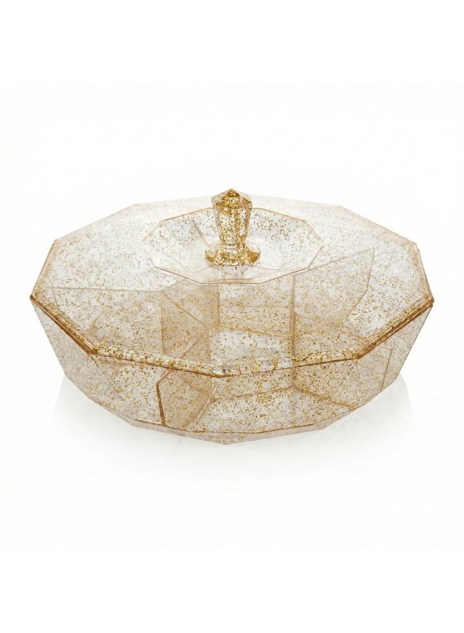 Large Acrylic Snack Organizer with Lid – 6 Compartment Candy & Nuts Serving Container for Ramadan Nuts, Eid Cookies, Chocolate & Biscuits - Image 3