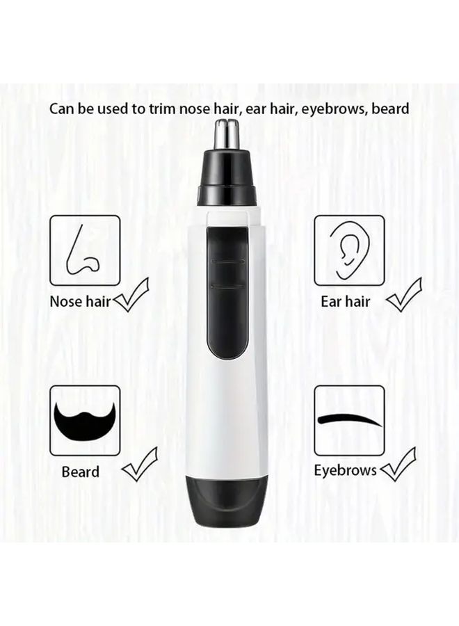 Black Cordless Nose Ear Eyebrow Trimmer Compact Portable Grooming Tool - Image 4