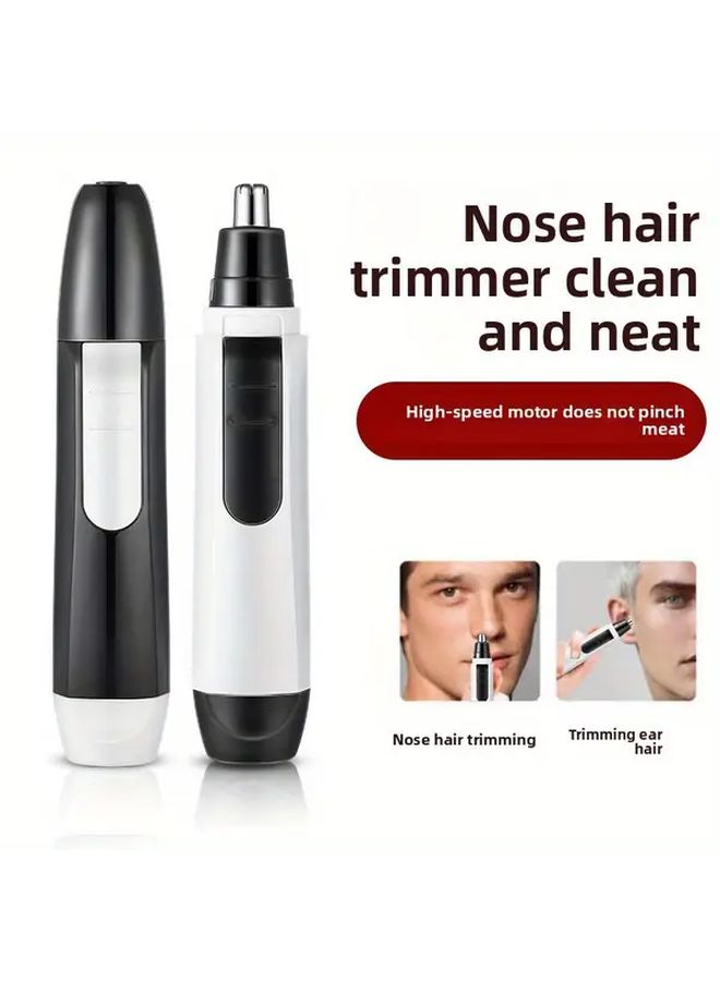 Black Cordless Nose Ear Eyebrow Trimmer Compact Portable Grooming Tool - Image 5