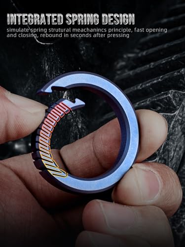 FEGVE Carabiner Keychain Clip with 2 Key Rings, Titanium Quick Release Keychain Small Carabiner Clip for Keys - Image 4