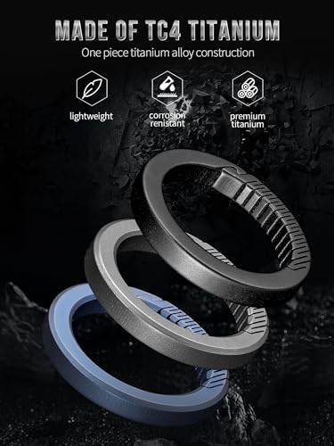 FEGVE Carabiner Keychain Clip with 2 Key Rings, Titanium Quick Release Keychain Small Carabiner Clip for Keys - Image 3