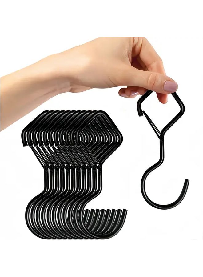 10pcs Heavy Duty Carbon S Hooks Windproof Anti Fall Locking Hooks for Hanging Tarps Clotheslines Balcony - Image 1