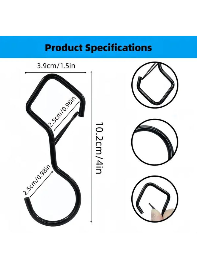 10pcs Heavy Duty Carbon S Hooks Windproof Anti Fall Locking Hooks for Hanging Tarps Clotheslines Balcony - Image 3