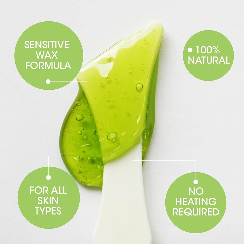 Nad's Nads Original Natural Hair Removal Gel Wax Kit Waxing Kit for Body Arms Bikini Legs and Face Noheat Formula Includes 1 Spatula 5 Reusable Cotton Strips 3 Cleansing Wipes Gel Wax 170g - Image 3