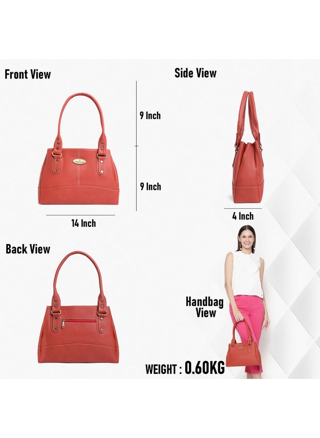 Fostelo Fostelo Women's Vegan Leather Birdie Handbags Shoulder Hobo Bag Ladies Purse (Red) (Large)  - Image 3