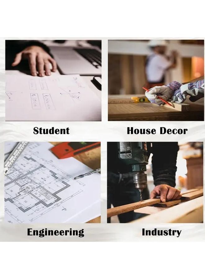 4 Pcs Heavy Duty Stainless Steel Ruler Set Silvery 4 Scale Metric Imperial Decimal Architectural Bendable Metal Rulers - Image 3