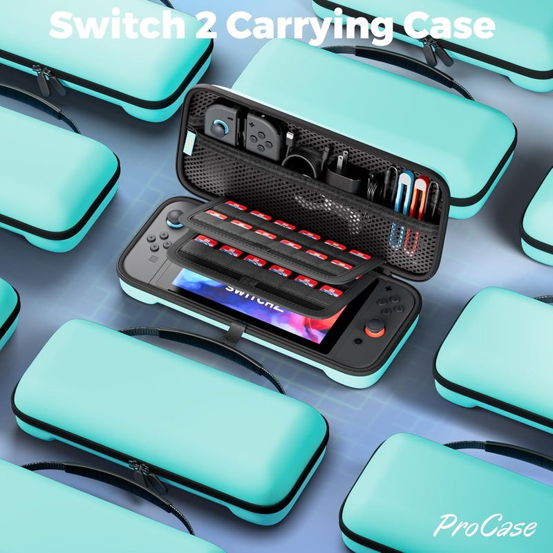 بروكاس حقيبة حمل ProCase لجهاز Nintendo Switch 2 (2025)، تحتوي على 24 فتحة لبطاقات الألعاب، حقيبة تخزين قابلة للنقل ومقاومة للصدمات، لحماية جهاز Nintendo Switch 2 والإكسسوارات الخاصة به - اللون البني - Image 2