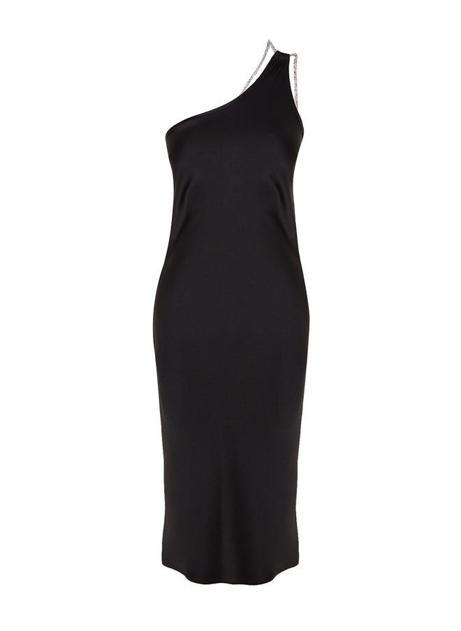 trendyol - Black Woven Shiny Stone Satin Elegant Evening Dress TPRSS23EL00146 - Image 1