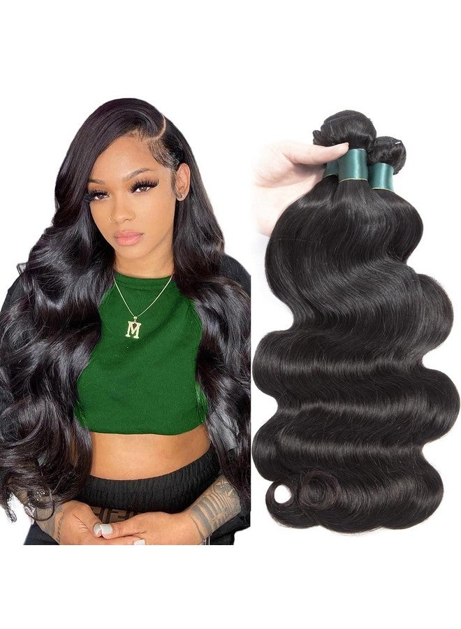 Superfect Human Hair Bundles 18 20 22 Inch Body Wave Bundles Human Hair 12A 100% Unprocessed Brazilian Virgin Hair Weave 3 Bundles Deals Human Hair Natural Black Color (18 20 22 Body Wave 3 Bundles) - Image 1